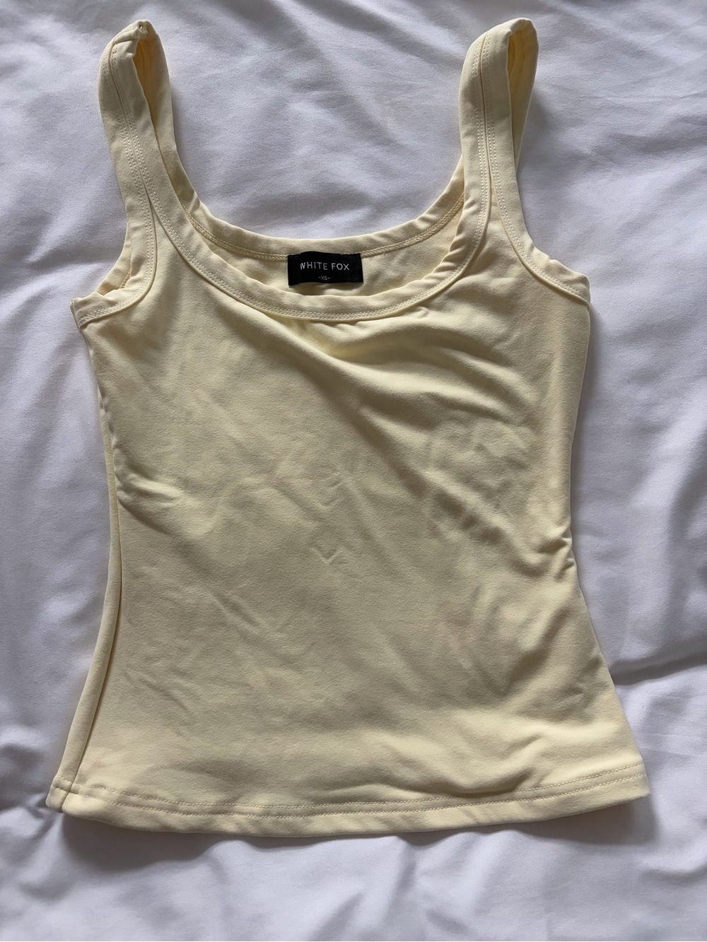 White Fox Boutique butter Yellow Scoop Neck Tank